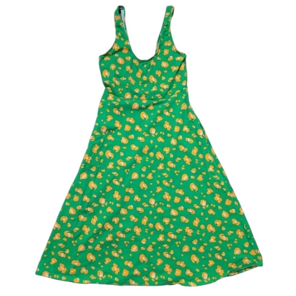 SALE Tabitha Brown Target Green & Orange Floral Sleeveless Cotton Tank Dress SM - Picture 5 of 10